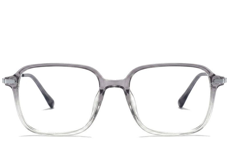 Lunettes rectangulaires en titane gris #BS0218-0284