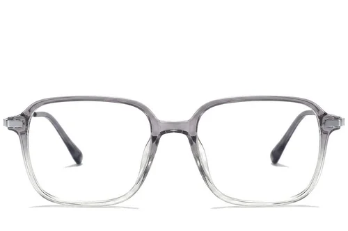 Lunettes rectangulaires en titane gris #BS0218-0284