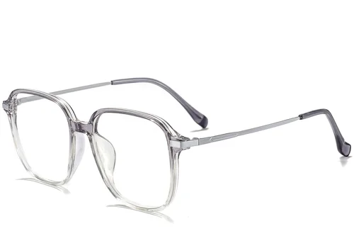 Lunettes rectangulaires en titane gris #BS0218-0284