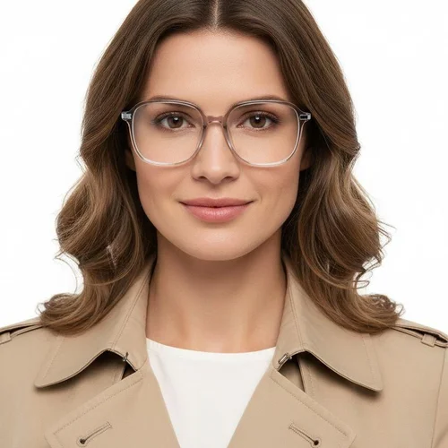 Lunettes rectangulaires en titane gris #BS0218-0284
