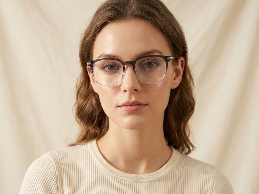 Rectangular Black Titanium Glasses #BS0218-0286