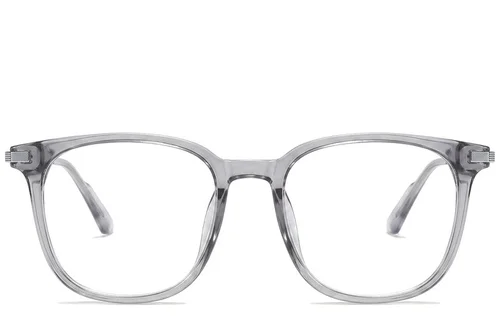 Lunettes rectangulaires en titane gris #BS0218-0287
