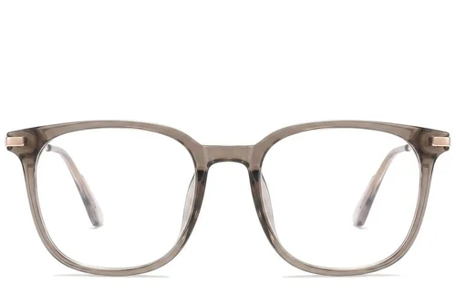 Lunettes rectangulaires en titane brun #BS0218-0289