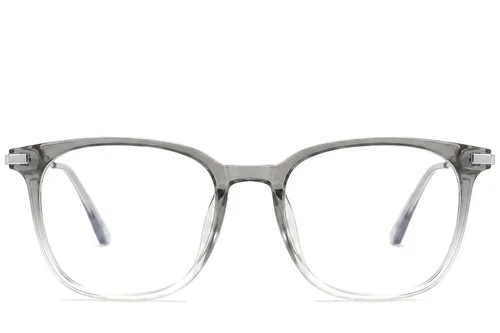 Lunettes rectangulaires en titane gris #BS0218-0290
