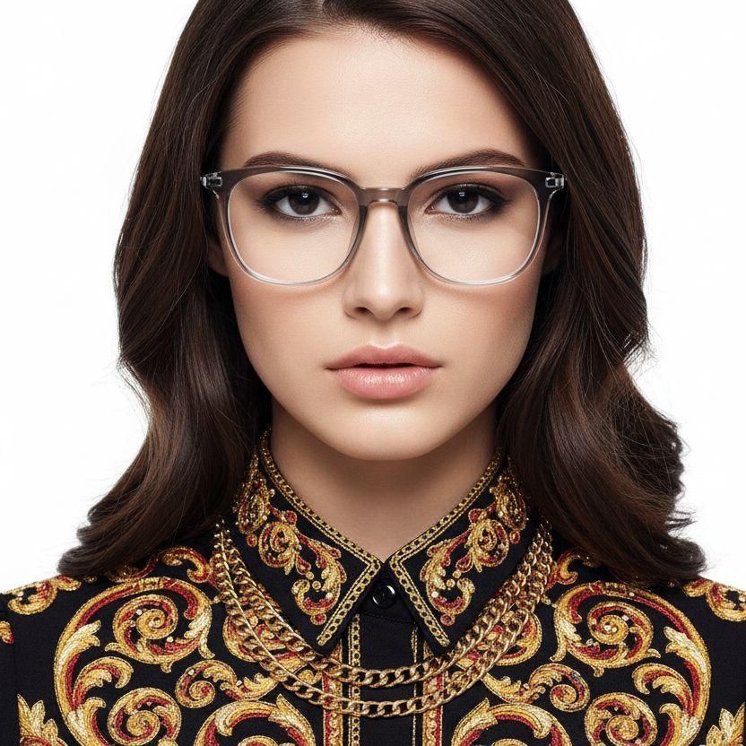 Rectangular Grey Titanium Glasses #BS0218-0290