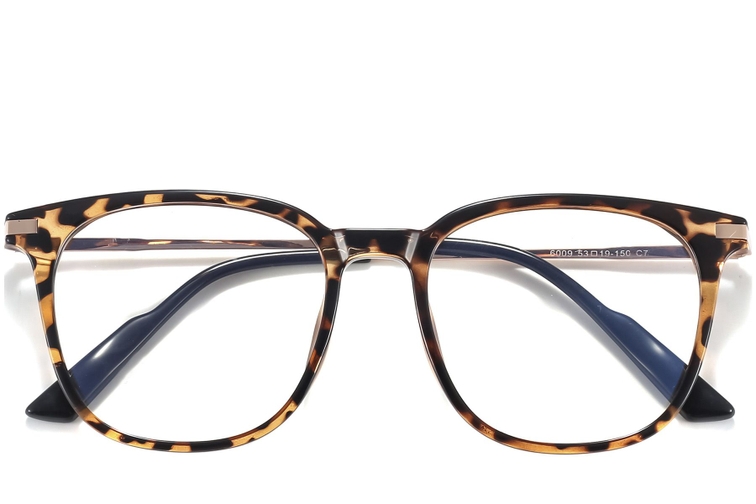 Rectangular Tortoiseshell Titanium Glasses #BS0218-0291