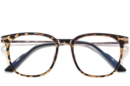Lunettes rectangulaires en titane écaille de tortue #BS0218-0291