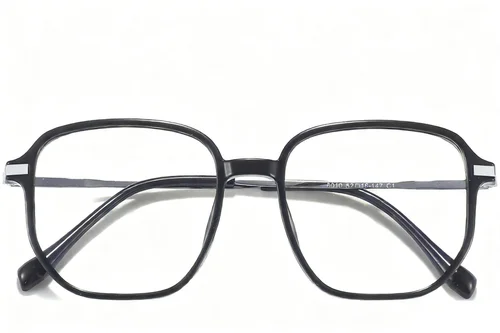 Lunettes rectangulaires en titane noir #BS0218-0292