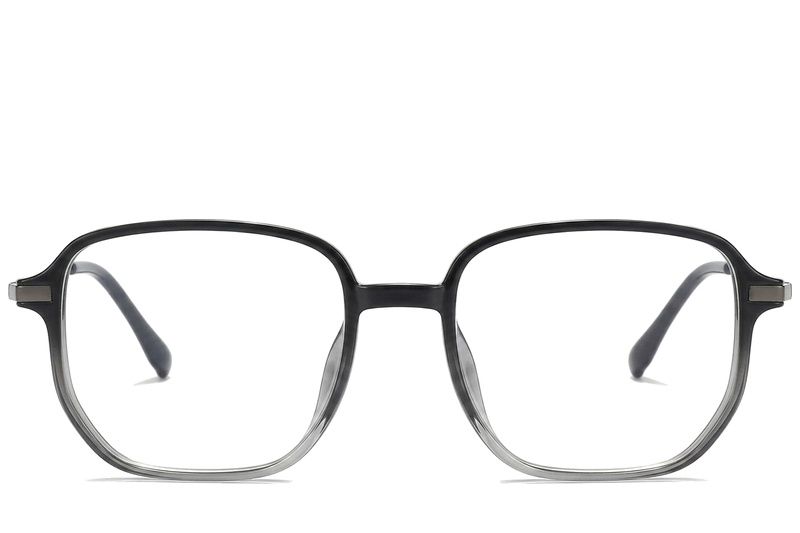 Rechteckige schwarze Titanbrille #BS0218-0293
