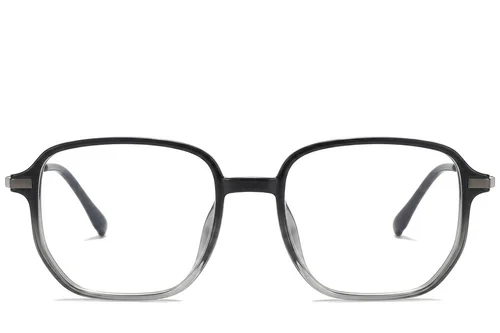 Lunettes rectangulaires en titane noir #BS0218-0293