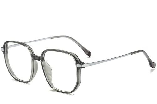 Lunettes rectangulaires en titane gris #BS0218-0294
