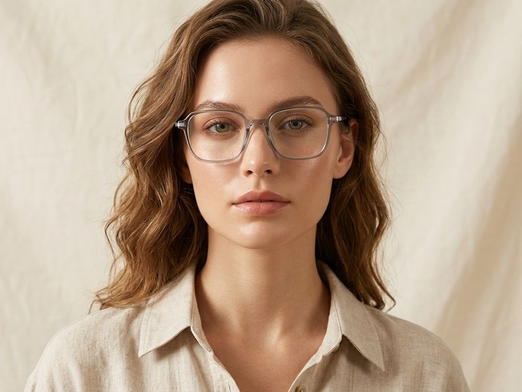 Rectangular Grey Titanium Glasses #BS0218-0295