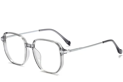 Lunettes rectangulaires en titane gris #BS0218-0295