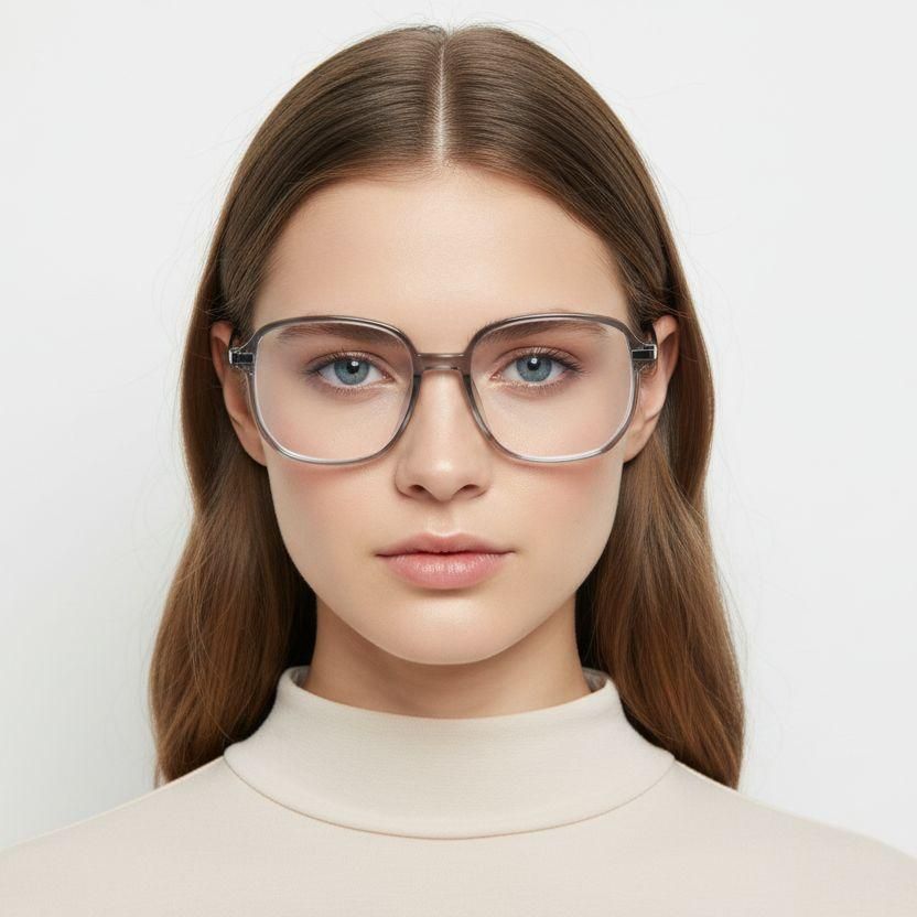Rectangular Grey Titanium Glasses #BS0218-0295