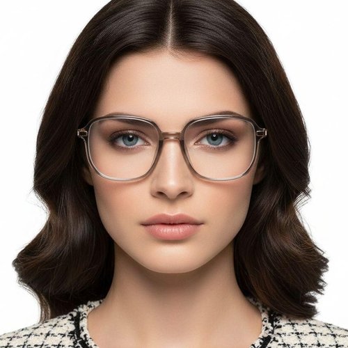 Lunettes rectangulaires en titane brun #BS0218-0296