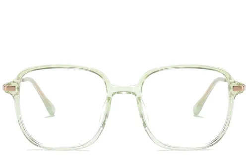 Lunettes rectangulaires en titane vert #BS0218-0297