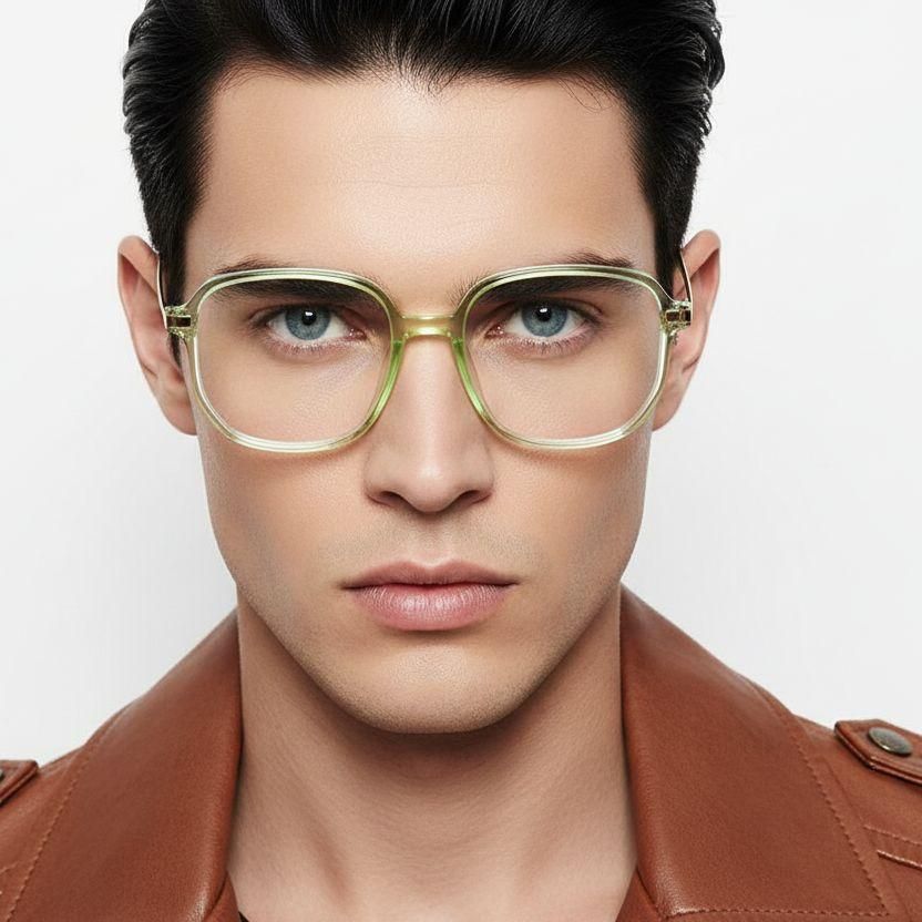 Rectangular Green Titanium Glasses #BS0218-0297