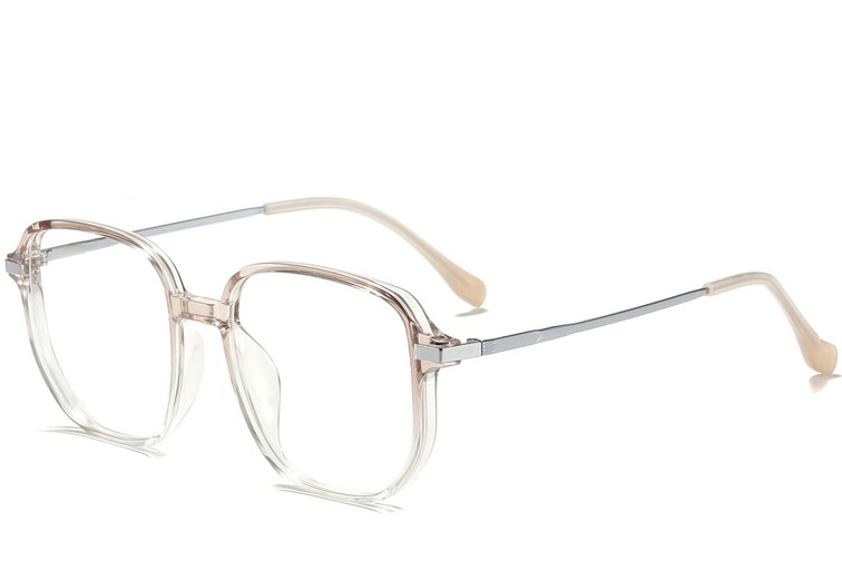 Rechthoekige roze titanium bril #BS0218-0298