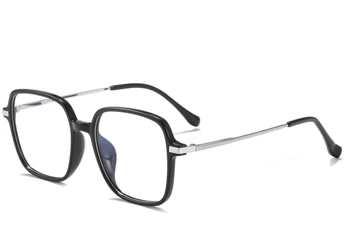 Lunettes rectangulaires en titane noir #BS0218-0299