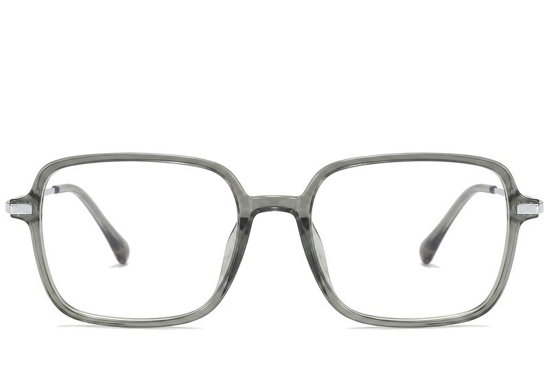 Gafas rectangulares de titanio gris #BS0218-0300