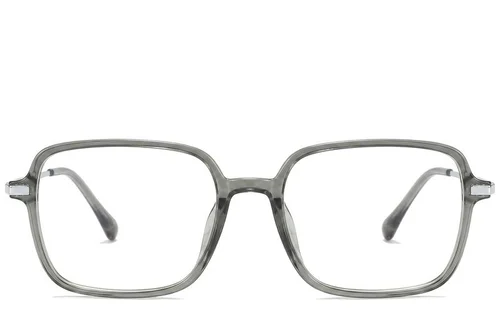 Lunettes rectangulaires en titane gris #BS0218-0300
