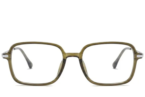 Lunettes rectangulaires en titane vert #BS0218-0301