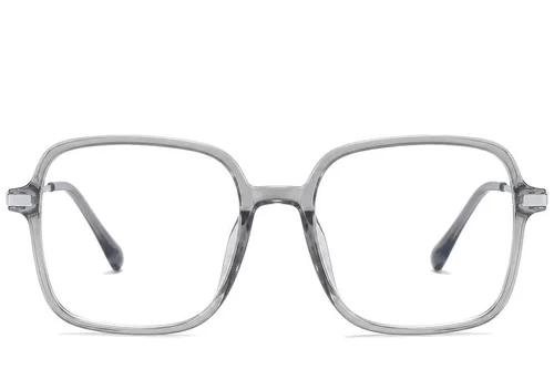 Lunettes rectangulaires en titane gris #BS0218-0302
