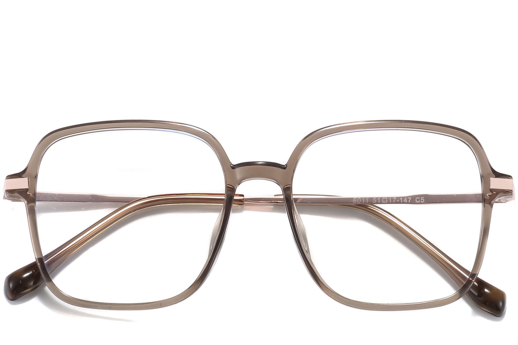 Rectangular Brown Titanium Glasses #BS0218-0303