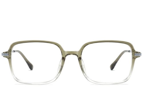 Lunettes rectangulaires en titane vert #BS0218-0304