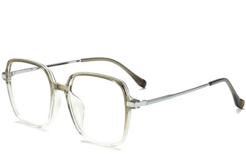Lunettes rectangulaires en titane vert #BS0218-0304