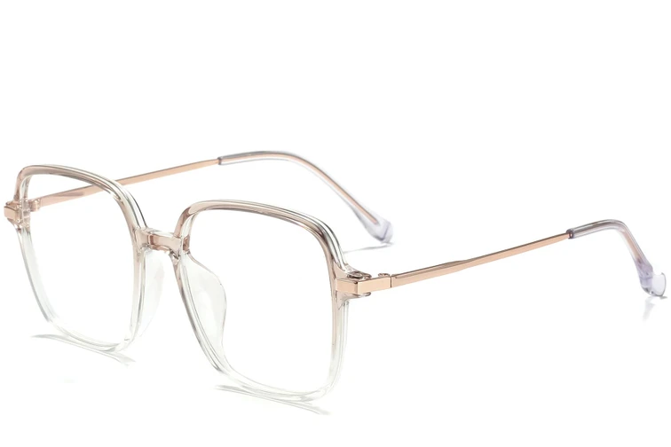Rechthoekige roze titanium bril #BS0218-0305