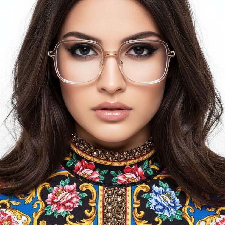 Rectangular Pink Titanium Glasses #BS0218-0305