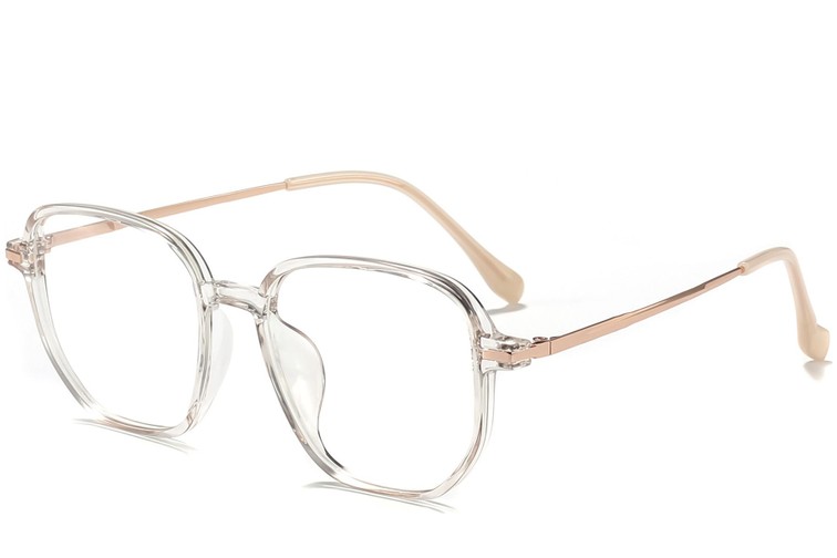 Rechthoekige roze titanium bril #BS0218-0307