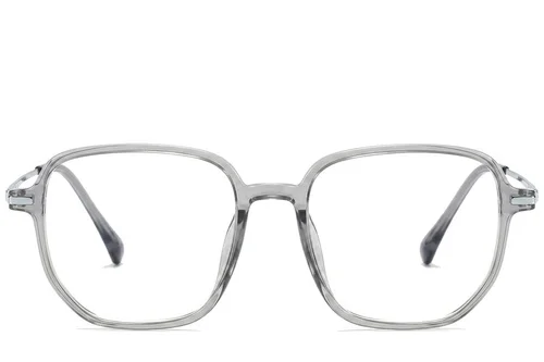 Lunettes rectangulaires en titane gris #BS0218-0309