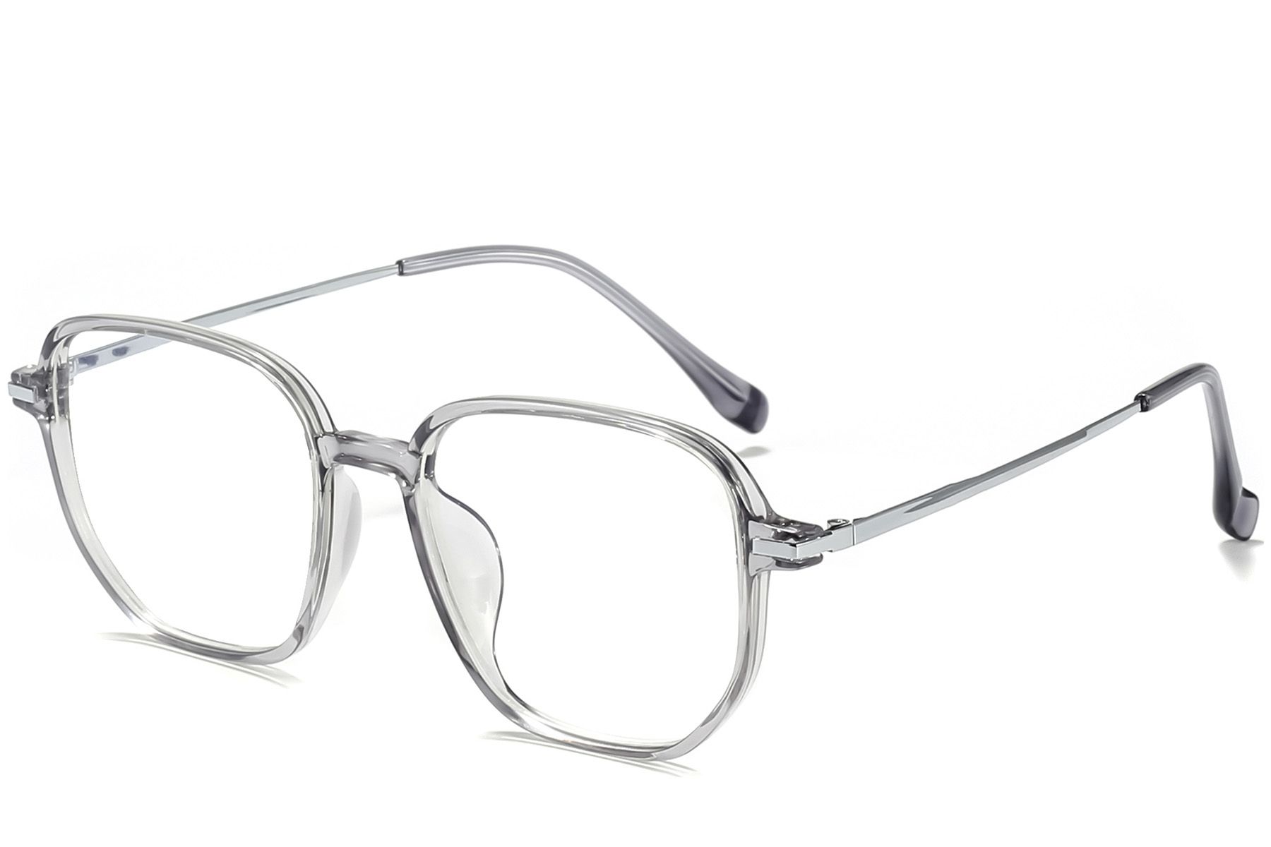Rectangular Grey Titanium Glasses #BS0218-0309