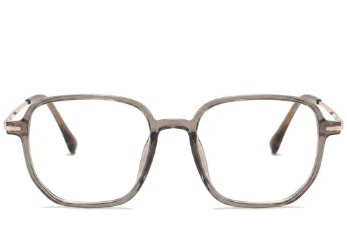Lunettes rectangulaires en titane brun #BS0218-0310