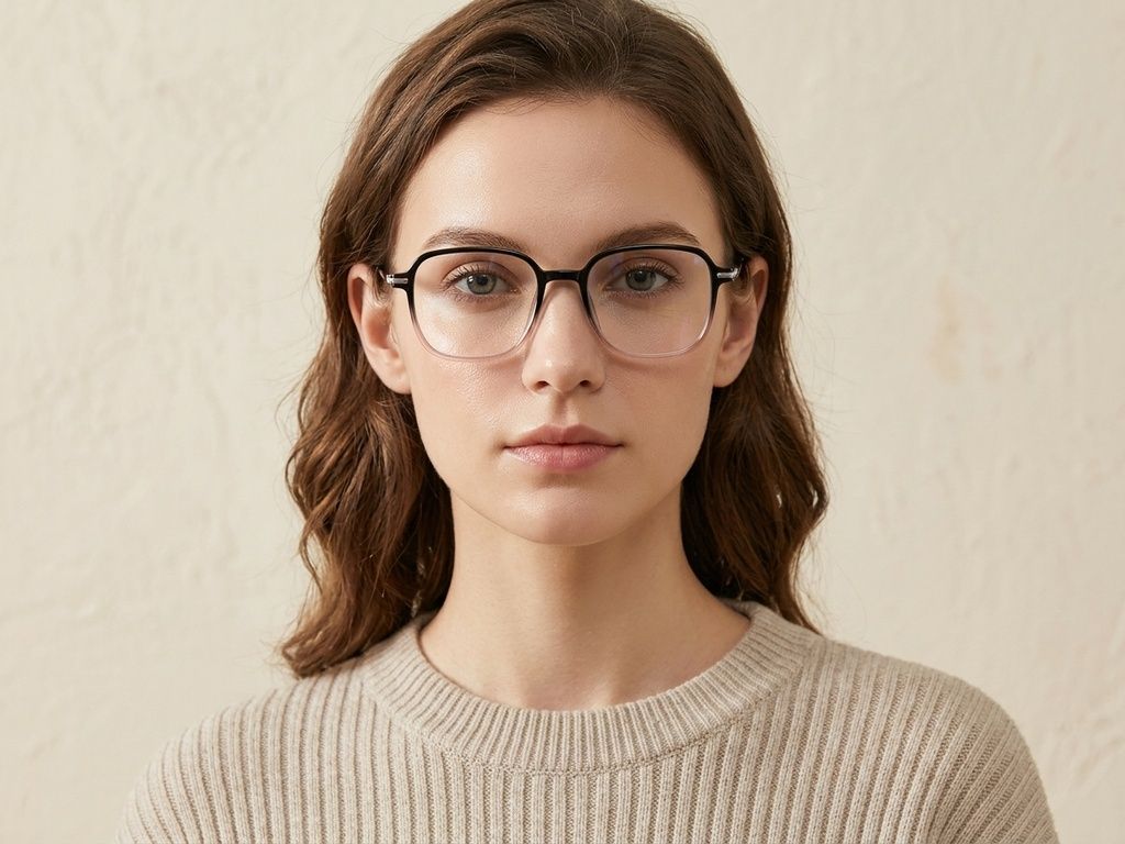 Rectangular Black Titanium Glasses #BS0218-0311