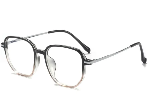 Lunettes rectangulaires en titane noir #BS0218-0311