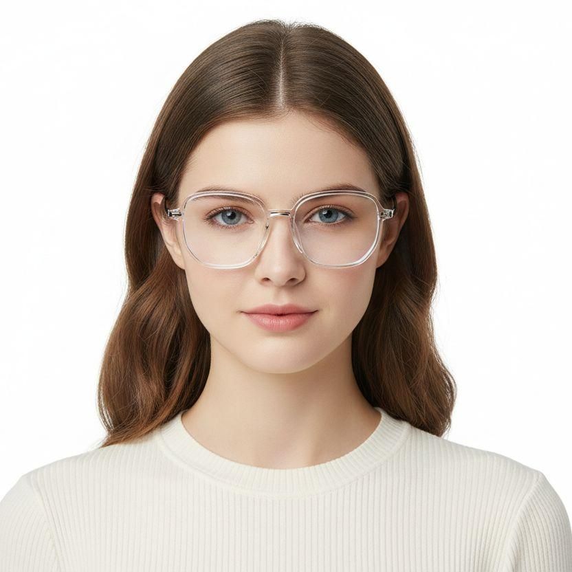 Rectangular Transparent Titanium Glasses #BS0218-0312