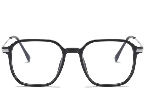 Lunettes rectangulaires en titane noir #BS0218-0313