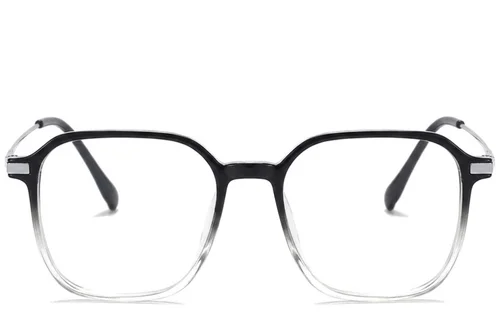 Lunettes rectangulaires en titane noir #BS0218-0314