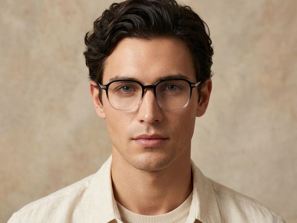 Rectangular Black Titanium Glasses #BS0218-0314
