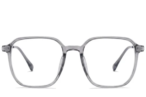 Lunettes rectangulaires en titane gris #BS0218-0316