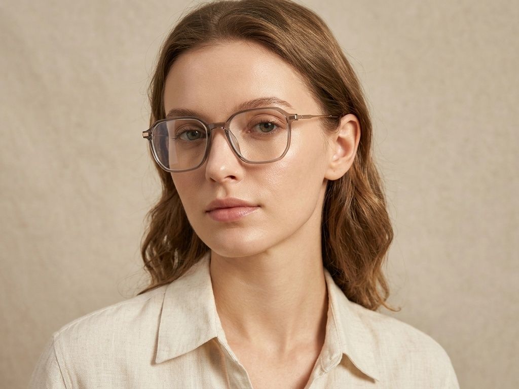 Rectangular Brown Titanium Glasses #BS0218-0317