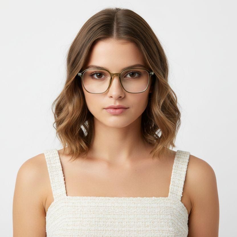 Rectangular Green Titanium Glasses #BS0218-0318