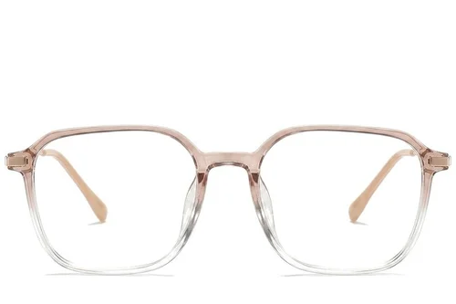Lunettes rectangulaires en titane brun #BS0218-0319