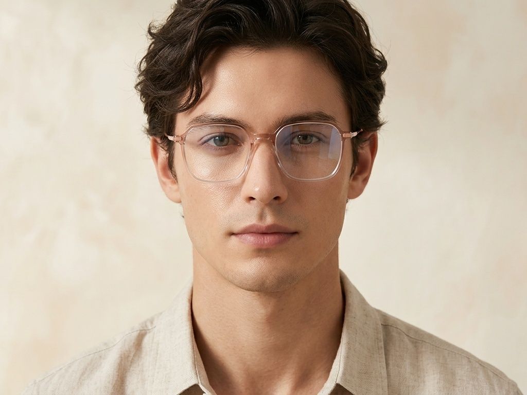Rectangular Brown Titanium Glasses #BS0218-0319