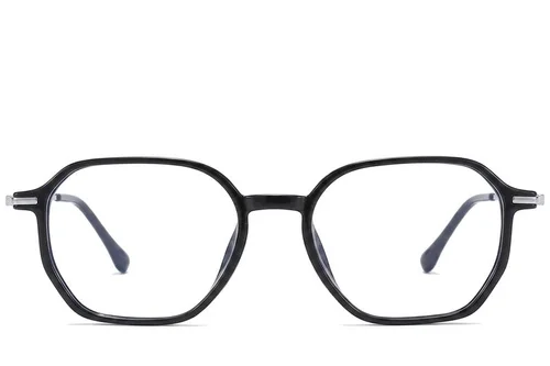 Lunettes géométriques en titane noir #BS0218-0320