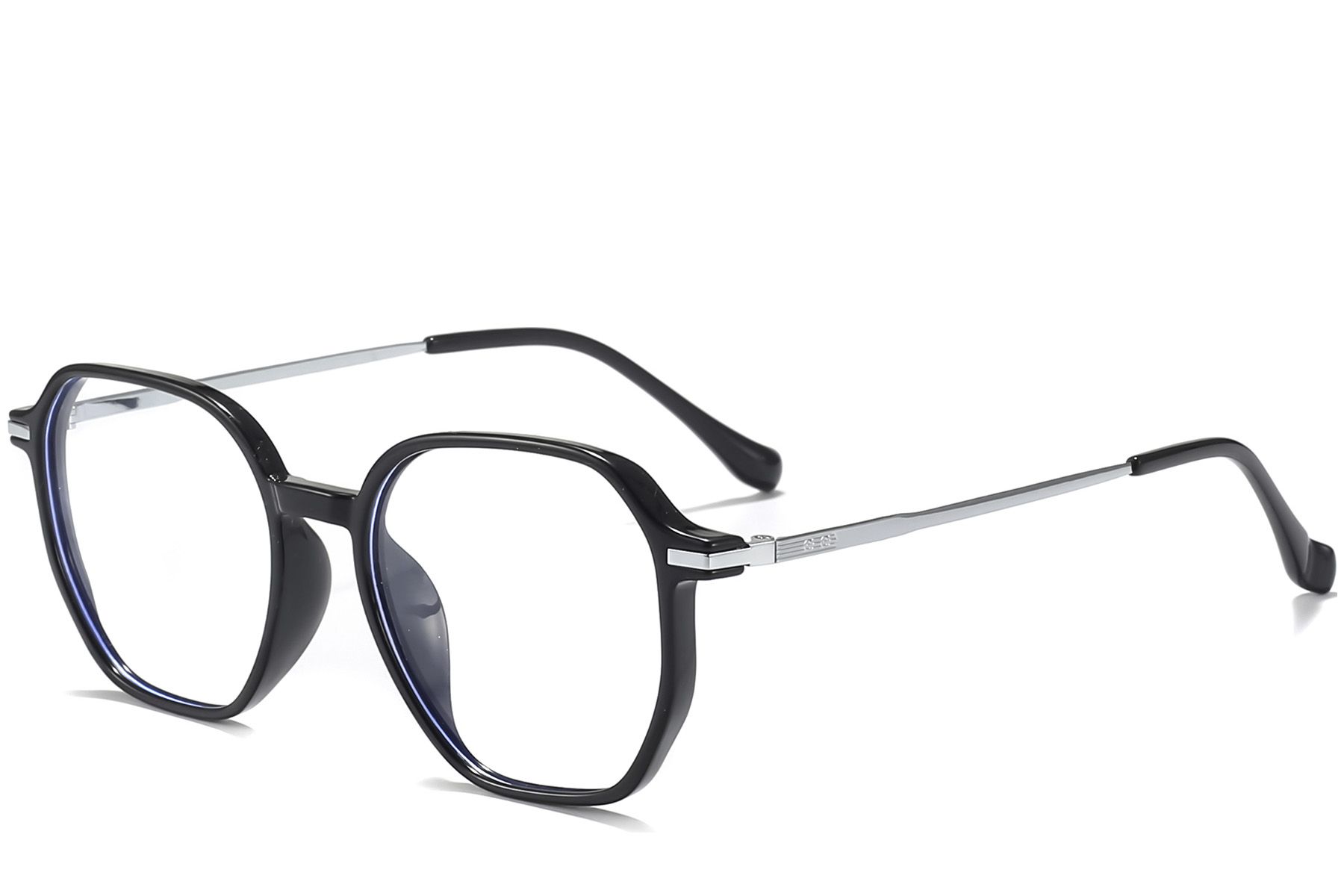 Geometric Black Titanium Glasses #BS0218-0320