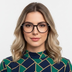 Gafas geométricas de titanio negro #BS0218-0320